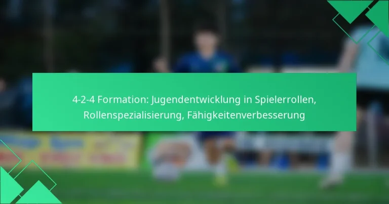 4-2-4 Formation: Jugendentwicklung in Spielerrollen, Rollenspezialisierung, Fähigkeitenverbesserung