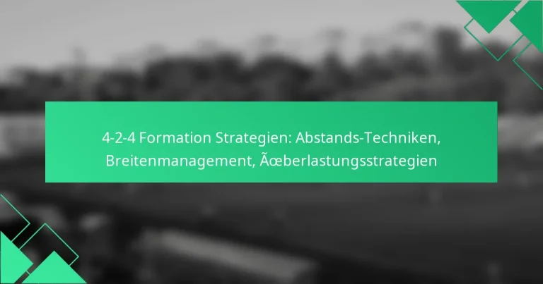 4-2-4 Formation Strategien: Abstands-Techniken, Breitenmanagement, Überlastungsstrategien
