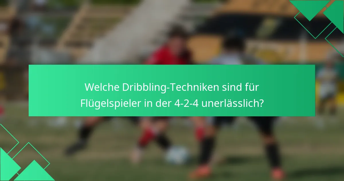 Welche Dribbling-Techniken sind für Flügelspieler in der 4-2-4 unerlässlich?