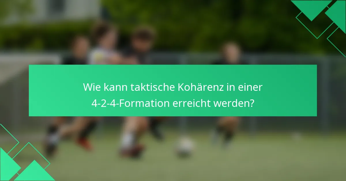 Wie kann taktische Kohärenz in einer 4-2-4-Formation erreicht werden?