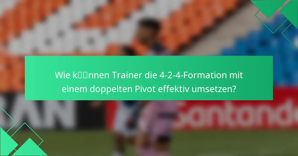 Wie können Trainer die 4-2-4-Formation mit einem doppelten Pivot effektiv umsetzen?