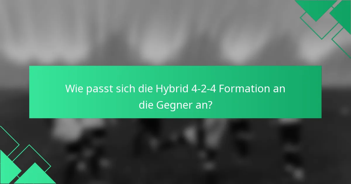 Wie passt sich die Hybrid 4-2-4 Formation an die Gegner an?