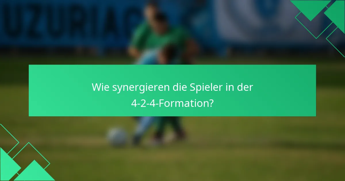 Wie synergieren die Spieler in der 4-2-4-Formation?